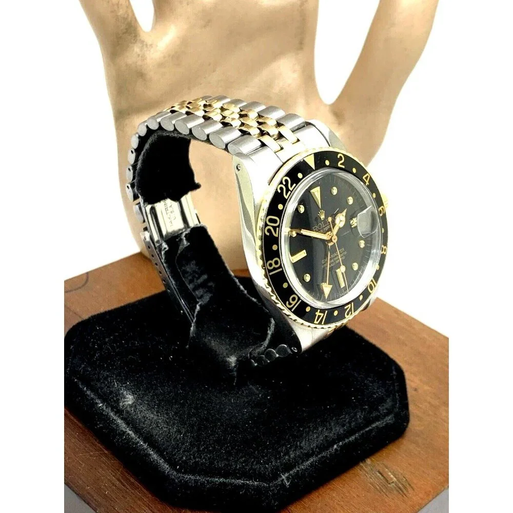 Rolex Men's Watch 1675 GMT Master Automatic Vintage 1979 Black Dial Two Tone